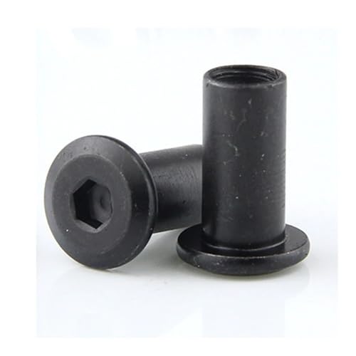 10pcs/lot M3 M4 M5 M6 M8 Black Zinc Plated Large Flat Hex Hex Socket Head Rivet Connector Insert Joint Sleeve Cap Butt Nut Metal Screws (Size : M6x35mm (10pcs))