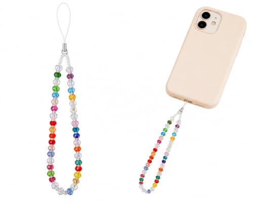 Image of Handmade Beaded Phone Charm Strap for Women & Girls | Aesthetic Mobile Charm | Pearl & Crystal Bead Wrist Strap | Cute Phone Bag Accessory | Korean Style