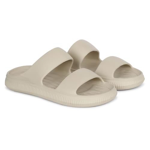 Image of Aqualite Men's Slides Slippers | Slip-On Comfort Flipflop Flat Base, Anti-Skid Sole & Lightweight | Casual Home & Outdoor Sandal for Men