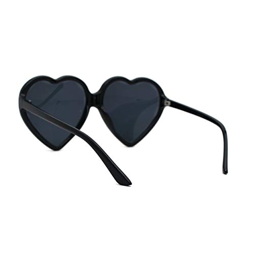 Womens Oversize Heart Shape Beveled Jewel Lens Sunglasses4
