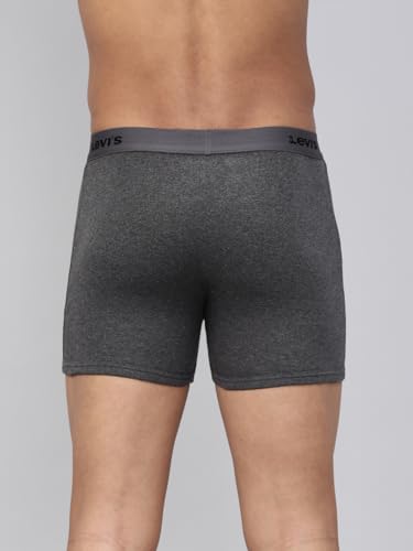 Image of Levi's 001 Classic Boxer Brief for Men | 100% Pure Cotton | Solid | Mid-Rise Men's Underwear | Anti-Roll Waistband | Durable Comfort with Extra Supportive Gusset | Functional Fly | Pack of 2