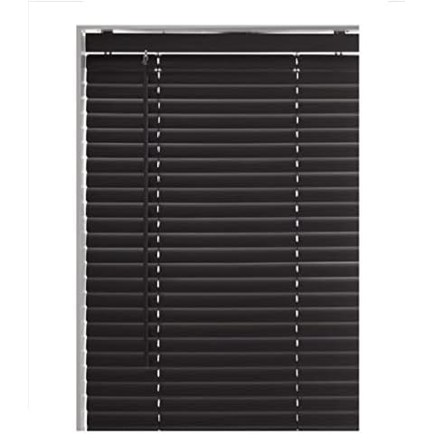 Black PVC Venetian Blind with Tilt Control Cover