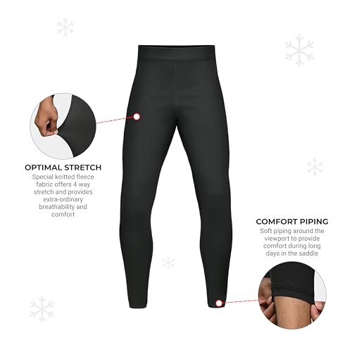 Image of ViaTerra Fleece Winter Base Layer Bottom | Available in 3 Sizes | Breathable, Easy Stretch, Black