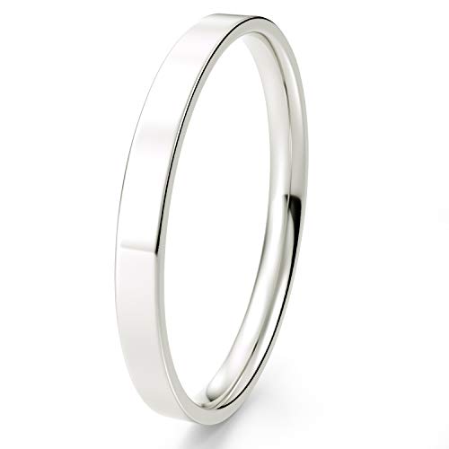 14k White Gold 2mm Light Comfort Fit Flat Wedding Band4