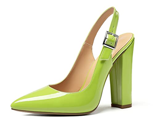 pointy toe chunky heel pump