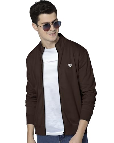 Image of EYEBOGLER Men's Solid Henley Neck Full Sleeves Regular Fit Sweatshirt