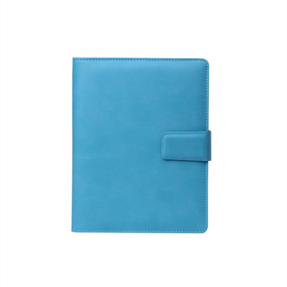 Carnets de notes à couverture rigide, Organiseur en cuir A5 Business for réunions, entretiens, affaires zippé(Blue)