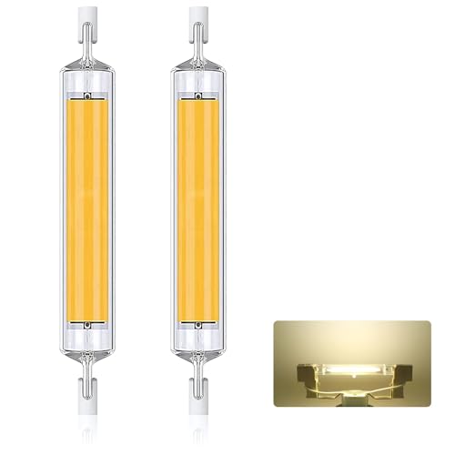Bombillas LED R7S 118mm Regulables, 30W Equivalentes a Una Bombilla Halógena 300W, Sin Parpadeo, Blanco Cálido 3000K, 3000LM, CA 220-240V, ángulo de Haz de 360°,Natural White,118mm 2Pcs