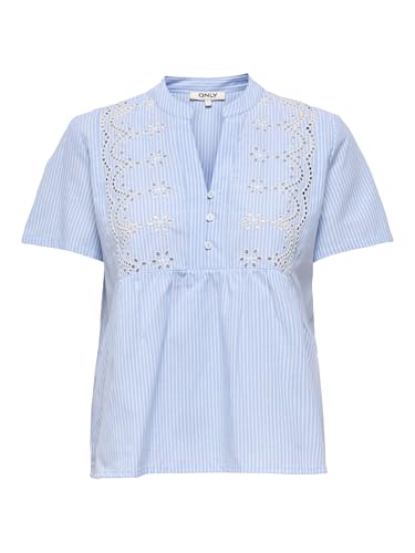 Onlskano SS EMB Top WVN vêtement femme chic et haut manches courtes brodé