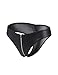 comeondear Women Faux Leather Zipper Panties Plus Size Mesh Back Bikini Underwear Black Low Rise Thong G-string Lady Tanga