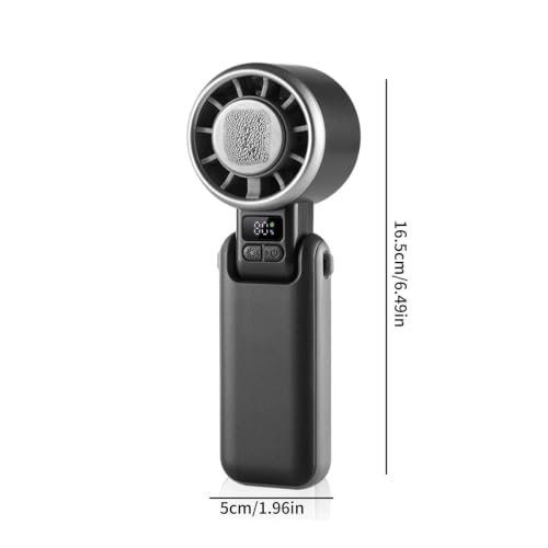 Ventilador de mano de 5 velocidades con pantalla digital para controlar el aire 7