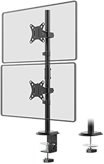 PUTORSEN Podwójny stojak na monitor, bardzo wysoki, 80 cm, pionowy uchwyt na monitor do monitorów 17-32 cali do 9 kg z obrotowym obrotem nachylenia, VESA 75 x 75-100 x 100 mm, PTMA66-L