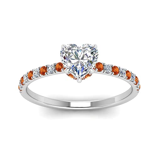 Image of Choose Your Gemstone Hidden Halo Petite Diamond CZ Ring Sterling Silver Heart Shape Halo Engagement Rings Everyday Jewelry Wedding Jewelry Handmade Gifts for Wife US Size 4 to 12