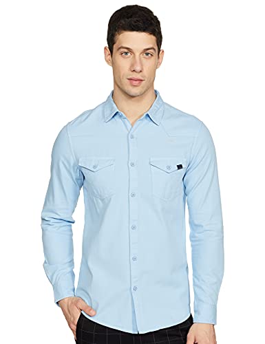 Image of Spykar Men's Solid Slim Fit Shirt