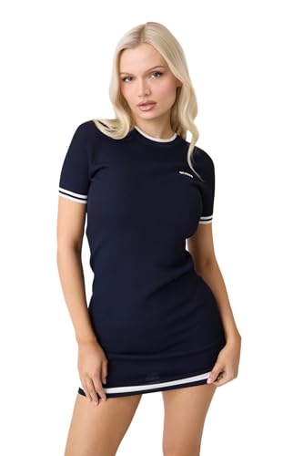 GUESS Sweater mini Dress Blue