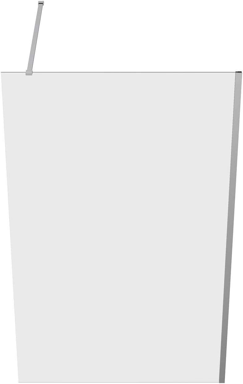 Aquariss 1400mm Walkin Chrome Shower Screen Enclosure Wetroom | 15mm Wall Adjustment, Stainless Steel Adjustable Support Arm, Reversible, 8mm Tempered Glass, Easy to Clean