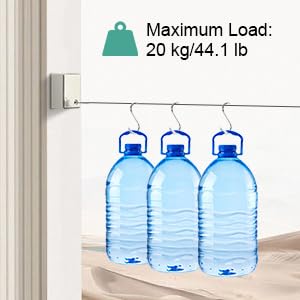 Séchoir linge mural extensible 4,2m Wakects à blocage automatique - 6