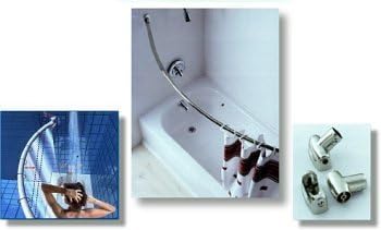 5 ft. Crescent Shower Rod - Polished Stainless Steel