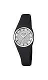 CALYPSO Reloj modelo K5752/6 de la colección TRENDY, caja de 26 mm plata con correa de plástico negro para señora