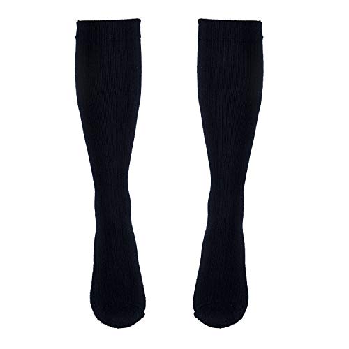 Image of Truform Compression Socks, 10-20 mmHg, Ladies Gym Socks, Knee High Over Calf Length, Navy, X-Large (Pack of 2)