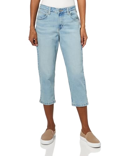 Jean capri droit femme Lee Legendary denim bleu classique coupe droite 7/8