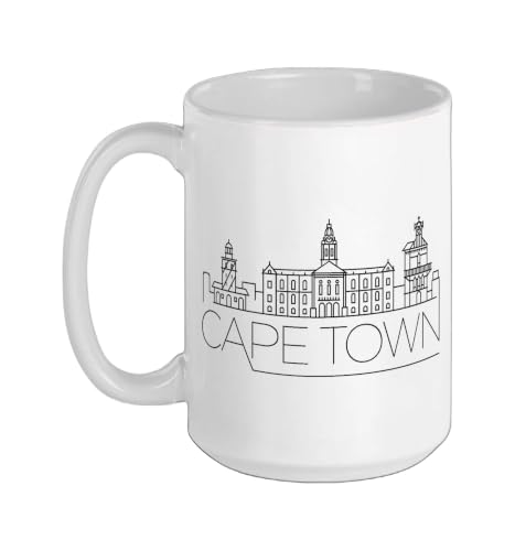 Cape Town Skyline Graphic Men Women Cape Town Cityscape Ceramic Mug, White, 15oz