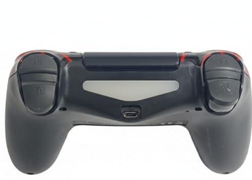 Image of GAMERPOINT Wireless Controller for PS4 /Pro /Slim - Precision Ergonomic Joystick with Built-in Speaker, 3.5mm Audio Jack, and Dual Vibration Shock Function (RED SPIDY)