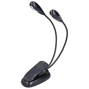 Multifunctionele dubbelpolige boeklamp, leeslamp voor boeken, met 4 LED-lampkralen, voor nachtlezers, muziekstandaard…