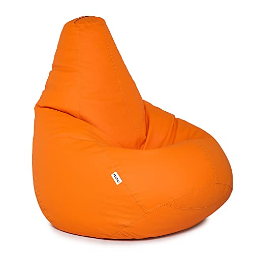 Image of Amazon Brand - Solimo XXXL Bean Bag Cover Without Beans (Brown) XXXL Bean Bag Cover (Orange)
