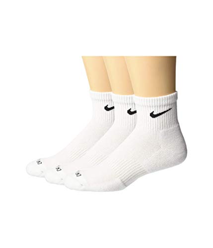 Image of Nike Men's Everyday Plus Cushioned Training Ankle Socks 3 Pack, White, S