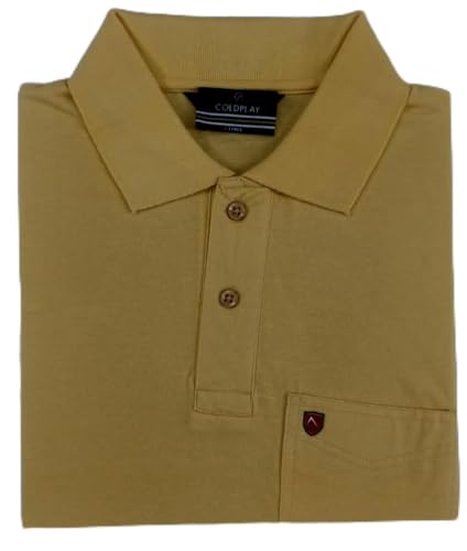 Image of COLDPLAY Men's Cotton Blend Solid Polo T-Shirt | Men's Half Sleeve Polo T-Shirt
