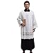 BLESSUME Catholic Pleated Lace Surplice Liturgical Cotta Vestment (XL) White
