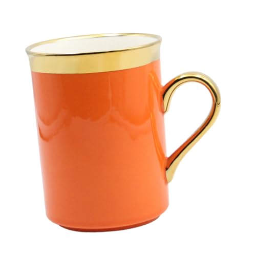 LALAFINA 北欧軽奢シンプル陶瓷カップ 蓋付き防塵設計 安定した滑り止め底 健康的な飲用に適したミルク ティーカップ