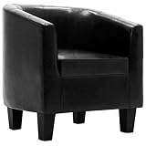 vidaXL Fauteuil Chaise de Canapé Fauteuil de Chambre à Coucher Fauteuil de Salon Bureau Salle de Séjour Maison Intérieur Noir Similicuir