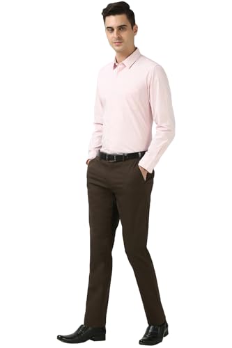 Image of Peter England Men's Slim Fit Full Sleeve Pin-Striped Formal Shirt | Cotton-Rich | Wonder Fabric | Pin Point Oxford