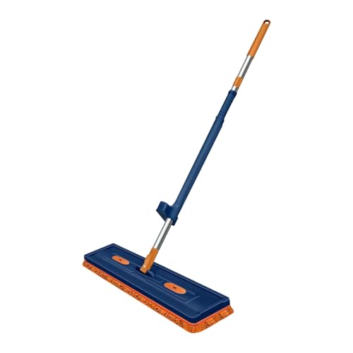 Balai Serpillère Rotatif avec Essorage Intégré, Vadrouille de Nettoyage Rotative à 360° Mop Plat Mains Libres 42CM - Idéal pour Sols en Carrelage, Cuisine, Salle de Bain, Bureau