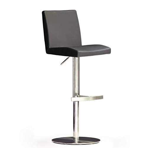 Robas Lund Lo.pes Tabouret de Bar, Inox, Noir, 52 x 40 x 110