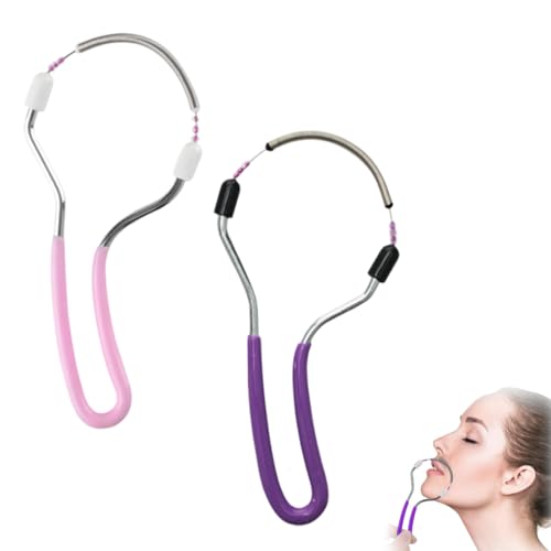 MEXRUMI 2 Pezzi Epilatori A Molla Capelli Molla Epilatore Primavera Di Rimozione Rimozione Peli Facciali Epilatore Peli Facciali Epilatore Manuale Rulloepilatore Per Capelli Viso (Rosa e Blu)