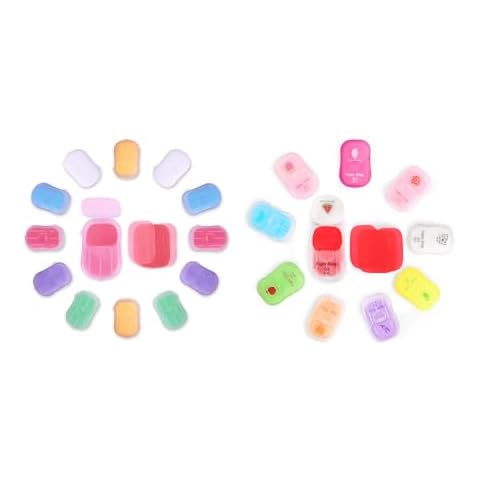 Bamsod Mini Hand Soap Sheets Antibacterial Soap Paper Sheets Portable Disposable Travel Scented Bath Slice Sheet Foaming Paper Soap Confetti Slide Flakes for Travel and Outdoor Cover