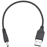 Duttek DC 3.5x1.35 mm 5V DC Power Charging Cord, Electronics Barrel Jack plugs USB 2.0 A Male to DC 3.5mm x 1.35mm Barrel Adapter Converter Cable, Black (10 inch/25cm)