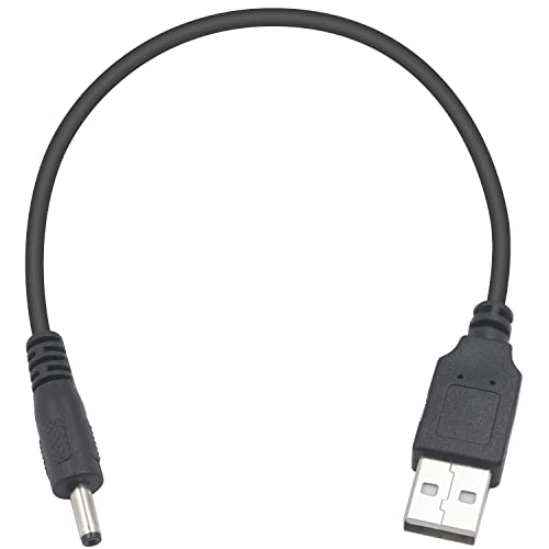 Duttek USB to DC Cable, 3.5x1.35 mm 5V DC Power Charging Cord, Electronics Barrel Jack Plugs USB 2.0 A Male to DC 3.5mm x 1.35mm Male Adapter Converter Cable(10 inch / 25cm)