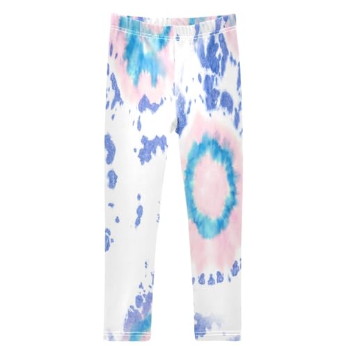 Girls' Leggings Ankle Length Printed Leggings Abstract Spiral Blue Soft Comfortable Pants for Kids 4-10 Years