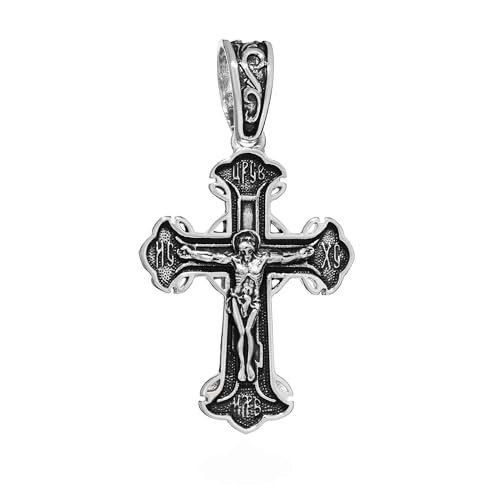 Pendentif croix en argent 925 NKlaus brillance et détails précieux