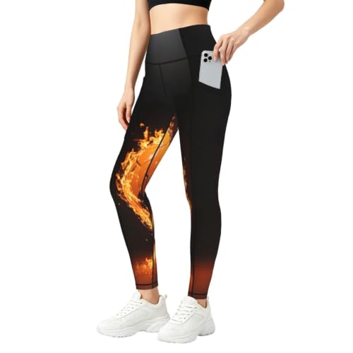Pantalon de yoga ample pour femmes avec imprimé football et coupe longue