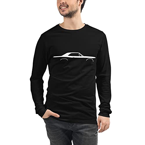 JG Infinite 1966 Chevy Chevelle Silhouette SS 427 American Muscle Collector Car Unisex Long Sleeve Tee Black
