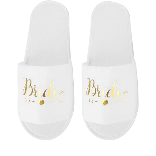 OHREN Zapatillas Elegantes para Novia, Pantuflas Blancas Bride to Be para Boda, Despedida de Soltera, Luna de Miel, Hotel, Fiesta de Pijamas, Talla Única OHREN Zapatillas Elegantes para Novia, Pantuflas Blancas Bride to Be para Boda, Despedida de Soltera, Luna de Miel, Hotel, Fiesta de Pijamas, Talla Única
