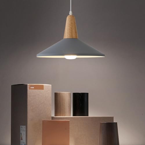 Suspension traditionnelle E26 lustre bohème moderne bois style japonais - 4