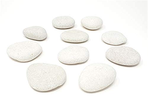 Chiloskit White Rocks for Painting,10 Big Rocks, 2”