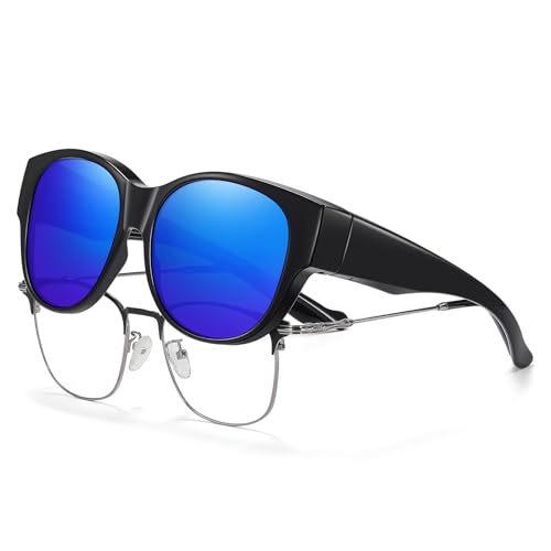 Image of HAOLOTA Fit Over Glasses Sunglasses for Women Polarized | Over Glasses Sun Glasses, UV400 Polarized Lens, Trendy Cat Eye Sunglasses, Lightweight and Flexible, Driving, Daily Use
