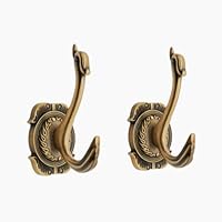 CasaVogue Coat Hooks Wall Mount Closet Hooks Antique Brass Towel Hooks Key Hanger Hat Holder on Wall Vintage Brass Decorative Wall Hooks (2 Pack, Swan Shaped)
